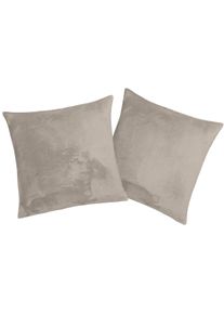 Kissenbezug OTTO HOME "Jil", beige (plaza taupe), B:50cm H:50cm L:50cm, Polyester, Kunstfaser, Kissenbez&uuml;ge, Kissenbezug, aus super weichem Kuschelfleece, Kuscheldecke, Premium Qualit&auml;t