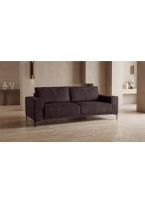 3-Sitzer Home Affaire "OLAND Luxus-Microfaser, Sofa, B: 224 cm, Skandi-Design", braun (dunkelbraun), B:224cm H:85cm T:83cm, 100% Polyester, Sofas, 3-Sitzer, Struktur, Flachgewebe, Luxus-Microfaser, Boucle