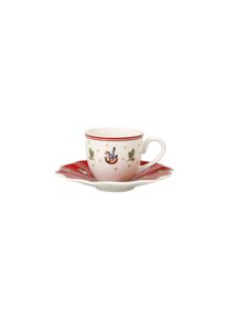 Villeroy & Boch Espressotasse VILLEROY & BOCH "Espressotasse mit Untertasse Toy's Delight 70 ml 2er Set bunt", bunt, B:2cm H:2cm, Porzellan, Trinkgef&auml;&szlig;e, Espressotasse, Sp&uuml;lmaschinenfest, Mikrowellensicher