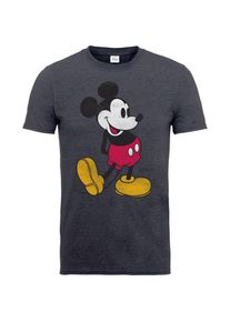 Disney Unisex Mickey Mouse Vintage T-shirt voor volwassenen (Houtskool Grijs)