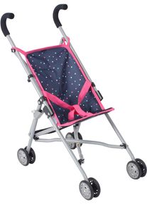 Bayer Chic 2000 Puppenbuggy CHIC2000 "Roma, Mini-Buggy", blau (konfetti pink), Puppenwagen, KinderB:29cm H:57cm T:50cm, Kunststoff, Metall, Stoff, Puppenbuggy, B:29cm H:57cm T:50cm