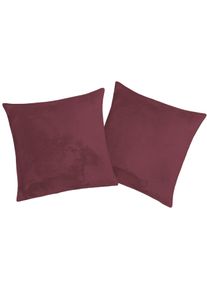 Kissenbezug OTTO HOME "Jil", rot (bordeaux), B:40cm H:40cm L:40cm, Polyester, Kunstfaser, Kissenbez&uuml;ge, Kissenbezug, aus super weichem Kuschelfleece, Kuscheldecke, Premium Qualit&auml;t