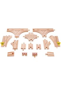 Kinderfahrzeug-Schienen HAPE "Schienen-Erweiterungs-Set", bunt, Eisenbahn-Schienensets, KinderH:6cm, Holz, Kinderfahrzeug-Schienen, H:6cm