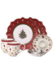 Villeroy & Boch Geschirr-Set VILLEROY & BOCH "Fr&uuml;hst&uuml;cks-Set Toy's Delight 6er Set rot", rot, 6, Porzellan, Geschirr-Sets, Geschirr-Set, Handw&auml;sche wird empfohlen