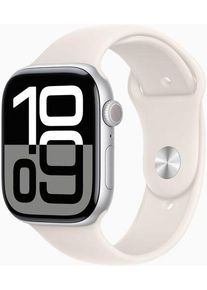 Apple Watch Series 10 Alluminio 46 mm (2024) | GPS | Argento | Cinturino Sport M/L | Galassia