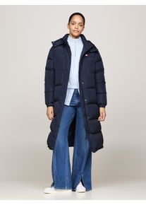 Steppmantel Tommy Jeans "TJW ALASKA LONG PUFFER EXT", Damen, Gr. L (40), blau (schwarz night navy), Web, Obermaterial: 100% Polyester. Futter: 100% Polyester, unifarben, normal kniebedeckend, ohne Ausschnitt, B&uuml;ndchen mit Klettverschluss, M&auml;ntel Steppmantel, Kunstfaser