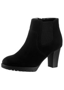 Stiefelette ANISTON SHOES, Damen, Gr. 36, schwarz, Textil, Veloursleder, Basic, Schuhe Stiefelette, Ankleboots mit seitlichem Stretcheinsatz