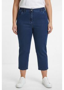 7/8-Hose KjBRAND "Betty", Damen, Gr. 52, N-Gr, blau (denim stoned), Denim/Jeans, Obermaterial: 71% Baumwolle, 25% Polyester, 4% Elasthan, unifarben, regular fit 7/8-L&auml;nge, Hosen 7/8-Hose, in gro&szlig;en Gr&ouml;&szlig;en