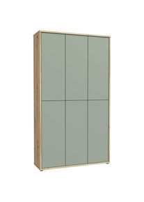 Xora Schuhschrank, Salbeigr&uuml;n, Eiche Artisan, Kunststoff, 16 F&auml;cher, 109.2x191.9x34.9 cm, Typenauswahl, stehend, Holzm&ouml;bel, Garderobe Holz, Schuhschr&auml;nke Holz