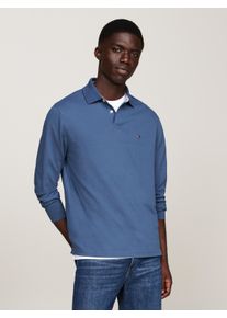 Langarm-Poloshirt Tommy Hilfiger "1985 REGULAR LS POLO", Herren, Gr. S, blau (aegean sea), Piqu&eacute;, Obermaterial: 96% Baumwolle, 4% Elasthan, normal, Rippb&uuml;ndchen, Shirts Langarm-Poloshirt