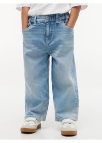 Weite Jeans Tommy Hilfiger, Jungen, Gr. 92, N-Gr, blau (denim light 02), Denim/Jeans, Obermaterial: 99% Baumwolle, 1% Elasthan, unifarben, weit lang, Jeans Weite Jeans, Weites Bein, bequeme Passform f&uuml;r Babys & Kinder