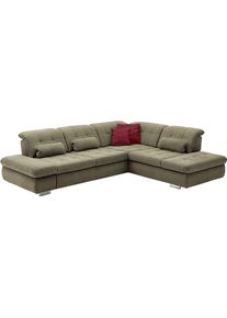 Ecksofa DIE PLANBAR "MP-IN17004 L-Form, Breite 323 cm, mit Federkern-Polsterung", olive, B:323cm H:84cm T:260cm, 100% Polyester, Sofas, Ecksofa, inkl. Sitztiefenverstellung, wahlweise weitere Funktionen