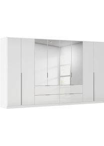 Dreht&uuml;renschrank OTTO HOME "Kleiderschrank Kleiderschr&auml;nke Schrank Garderobe AGORDO mit Glasfront", wei&szlig; (alpinwei&szlig;, glas kristallwei&szlig;), B:360cm H:229cm T:54cm, Holzwerkstoff, Schr&auml;nke, Dreht&uuml;renschrank, mit Au&szlig;enschubk&auml;sten, in 7 Breiten und 2 H&ouml;hen MADE IN GERMANY