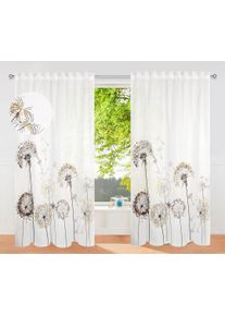 Gardine OTTO HOME "Nannette", wei&szlig; (braun), B:140cm H:175cm, Polyester, Polyester, recyceltes Polyester (rPET), Gardinen, Gardine, halbtransparent, gemustert, pflegeleicht, verschiedene Gr&ouml;&szlig;en
