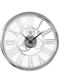 Wanduhr Lowell, silber (silberfarben), &Oslash; 45cm B/H/T: 6,5cm, Wanduhren, Wanduhr, rund, &Oslash; 45 cm, r&ouml;mische Ziffern