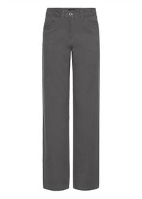 Chinohose oxmo "Chinohose OXIben", Damen, Gr. 44/30, L&auml;nge 30, grau (forged iron), Obermaterial: 98% Baumwolle CO. 2% Elasthan EL., Hosen Chinohose
