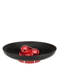 Dekoschale FINK STUDIO "POP ART", rot (schwarz, rot), B:30cm H:6cm T:30cm &Oslash;:30cm, Aluminium, Edelstahl, Dekoschalen, Dekoschale, in STUDIO Geschenkverpackung