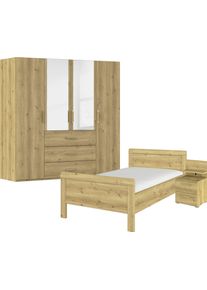 Schlafzimmer-Set Rauch "Komplettschlafzimmer Schlafzimmer EVELYN", braun (asteiche), Bett 120x200cm + ohne Matratze, B/H: 120cm x 200cm, Bett 120x200cm, Holzwerkstoff, Schlafzimmerm&ouml;bel-Sets, Schlafzimmer-Set, Schrank und Bett in 2 Breiten, Nachttisch mit Paneel MADE IN GERMANY