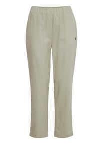 Leinenhose oxmo "Leinenhose OXAlfa", Damen, Gr. 42, N-Gr, gr&uuml;n (seagrass), Obermaterial: 55% Leinen LI. 45% Viskose CV., Hosen Leinenhose