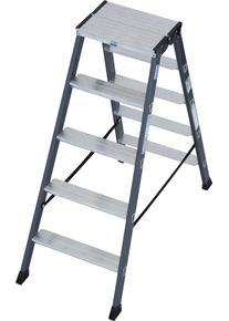 Doppelleiter Krause "SePro D", grau (anthrazit), B:48cm H:25cm L:117cm, Aluminium, Leitern, Doppelleiter, Alu eloxiert, 2x5 Stufen, Arbeitsh&ouml;e ca. 263 cm