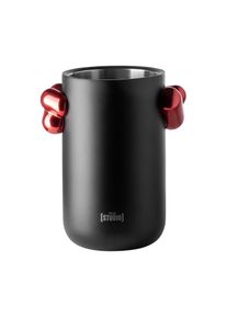 Weink&uuml;hler FINK STUDIO "POP ART", rot, schwarz, B:18cm H:20cm T:12,5cm, Edelstahl, Eisk&uuml;bel, Weink&uuml;hler, in Geschenkverpackung