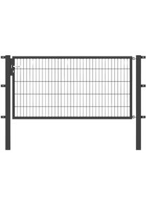 Zauneinzelt&uuml;r Alberts "Flexo", grau (anthrazit), B:200cm H:100cm, Stahl, Tore, Zauneinzelt&uuml;r, 200 cm Breite, in versch. H&ouml;hen