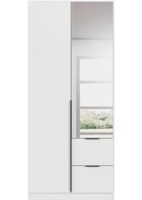 Dreht&uuml;renschrank OTTO HOME "Kleiderschrank Schrank Garderobe AGORDO mit Dekor- oder Hochglanzfront", wei&szlig; (alpinwei&szlig;), B:91cm H:229cm T:54cm, Holzwerkstoff, Schr&auml;nke, Dreht&uuml;renschrank, mit Au&szlig;enschubk&auml;sten, in 7 Breiten und 2 H&ouml;hen MADE IN GERMANY