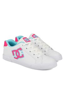 Sneaker DC Shoes "Chelsea", M&auml;dchen, Gr. 5,5(36,5), wei&szlig; (wei&szlig;, crazy pink, blau), Obermaterial: Textil / Futter: Textil / Au&szlig;ensohle: Gummi., Schuhe Sneaker