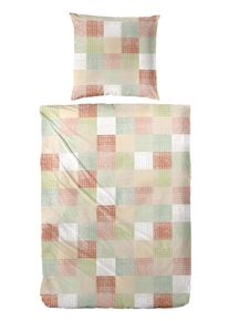 Bettw&auml;sche Primera "Biber-Bettw&auml;sche Pixelgrid", braun, B/L: 135cm x 200cm, 1 Stk., 1 Stk., Biber, B/L: 80cm x 80cm, 2 Stk., Biber, Obermaterial: 100% Baumwolle, Bettw&auml;sche, Bettw&auml;sche, mit klassischer Karo-Optik