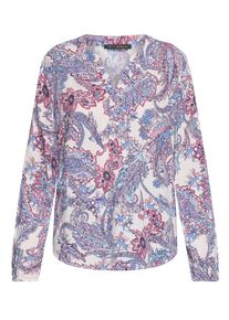 Schlupfbluse Betty Barclay "Schlupfbluse mit Print", Damen, Gr. 46, blau (beige, blau), Obermaterial: 100% Viskose CV., Blusen Schlupfbluse