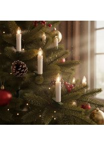 IC WINTERWORLD LED-Christbaumkerzen, gr&uuml;n, Flammen 30 Stk., Gesamtl&auml;nge 17,4m, Lichterketten, LED-Christbaumkerzen