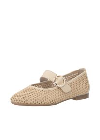 Riemchenballerina Remonte, Damen, Gr. 38, natur, Nubuklederimitat, Textil, unifarben, Schuhe Riemchenballerina, Sommerschuh, Flat, Ballerina, Schlupfschuh mit weicher Innensohle