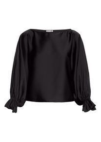 Satinbluse Vera Mont "Satin-Bluse mit Fledermaus&auml;rmeln", Damen, Gr. 42, schwarz, Obermaterial: 100% Polyester PES., Blusen Satinbluse