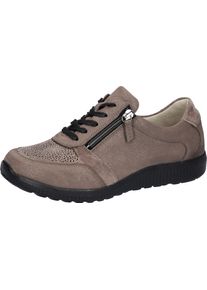 Waldl&auml;ufer Sneaker WALDL&Auml;UFER "M-IRA-Soft", Damen, Gr. 10 (44,5), grau, Nubukleder, Textil, Veloursleder, Schuhe Sneaker, Komfortschuh, Bequemschuh mit Orthotritt-Ausstattung, M-Weite