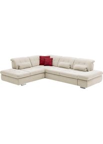 Ecksofa DIE PLANBAR "MP-IN17004 L-Form, Breite 323 cm, mit Federkern-Polsterung", natur, B:323cm H:84cm T:260cm, 100% Polyester, Sofas, Ecksofa, inkl. Sitztiefenverstellung, wahlweise weitere Funktionen