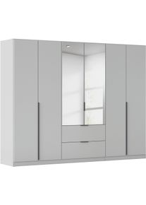 Dreht&uuml;renschrank OTTO HOME "Kleiderschrank Schrank Garderobe AGORDO mit Dekor- oder Hochglanzfront", grau (seidengrau), B:271cm H:210cm T:54cm, Holzwerkstoff, Schr&auml;nke, Dreht&uuml;renschrank, mit Au&szlig;enschubk&auml;sten, in 7 Breiten und 2 H&ouml;hen MADE IN GERMANY