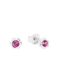 Paar Ohrstecker Prinzessin Lillifee "Blume", bunt (silberfarben, pink, pink), Ohrringe, M&auml;dchen, 4mm, Silber 925 (Sterlingsilber), Paar Ohrstecker, mit Zirkonia (synth.)