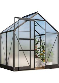Gew&auml;chshaus Vitavia "Apollo 2500", schwarz, B:195cm H:207,4cm T:136,6cm, Gew&auml;chsh&auml;user, Gew&auml;chshaus, Alu-Profile, Stahlfundamentrahmen, 6 mm Hohlkammerplatten