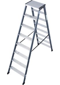 Doppelleiter Krause "SePro D", grau (anthrazit), B:55cm H:25cm L:186cm, Aluminium, Leitern, Doppelleiter, Alu eloxiert, 2x8 Stufen, Arbeitsh&ouml;e ca. 327 cm