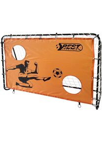 Fu&szlig;balltor BEST Sporting "Fu&szlig;balltor mit Torwand 2 Schussl&ouml;cher", bunt (schwarz, orange), Sport-Tore, Kinder, B/H/L: 180cm x 120cm x 60cm, 1 Stk., Fu&szlig;balltor, B:180cm H:120cm L:60cm