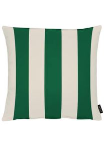 Dekokissen Apelt "Stripe", gr&uuml;n (gr&uuml;n, natur, bedruckt gestreift), B:46cm H:0,5cm L:46cm, Polyester, Dekokissen_Sitzkissen_Kissenh&uuml;llen, Dekokissen