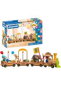 Konstruktions-Spielset Playmobil "Geburtstagszug (72184)", bunt, Spielbausteine, Kinder, Kunststoff, Konstruktions-Spielset, Made in Europe