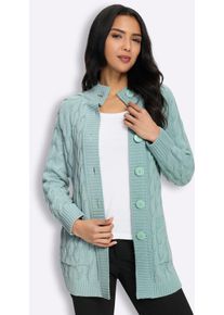 Strickjacke Classic Basics, Damen, Gr. 56, gr&uuml;n (kalkmint), 100% Polyacryl, unifarben, Strickjacken Strickjacke