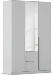 Dreht&uuml;renschrank OTTO HOME "Kleiderschrank Schrank Garderobe AGORDO mit Dekor- oder Hochglanzfront", grau (seidengrau), B:136cm H:210cm T:54cm, Holzwerkstoff, Schr&auml;nke, Dreht&uuml;renschrank, mit Au&szlig;enschubk&auml;sten, in 7 Breiten und 2 H&ouml;hen MADE IN GERMANY