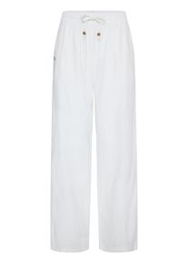 Leinenhose oxmo "Leinenhose OXAlfa Linen Mix", Damen, Gr. 38, N-Gr, wei&szlig; (blanc de blanc), Obermaterial: 55% Leinen LI. 45% Viskose CV., Hosen Leinenhose