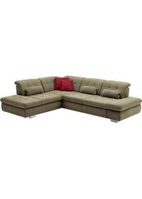 Ecksofa DIE PLANBAR "MP-IN17004 L-Form, Breite 323 cm, mit Federkern-Polsterung", olive, B:323cm H:84cm T:260cm, 100% Polyester, Sofas, Ecksofa, inkl. Sitztiefenverstellung, wahlweise weitere Funktionen