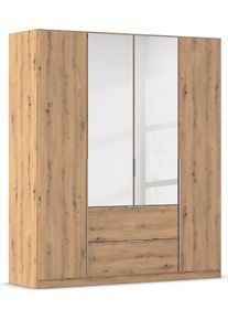 Dreht&uuml;renschrank OTTO HOME "Kleiderschrank Schrank Garderobe AGORDO mit Dekor- oder Hochglanzfront", braun (eiche artisan), B:181cm H:210cm T:54cm, Holzwerkstoff, Schr&auml;nke, Dreht&uuml;renschrank, mit Au&szlig;enschubk&auml;sten, in 7 Breiten und 2 H&ouml;hen MADE IN GERMANY