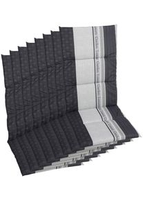 Hochlehnerauflage GO-DE "Amalfi", grau, B:48cm H:4cm T:118cm, Baumwolle, Polyester, Polyurethan, Polsterauflagen, Hochlehnerauflage, 118x48 cm