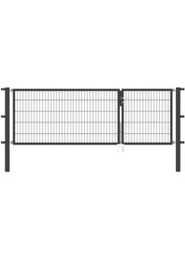 Zaundoppelt&uuml;r Alberts "Flexo", grau (anthrazit), B:300cm H:100cm, Stahl, Tore, Zaundoppelt&uuml;r, in verschiedenen Abmessungen