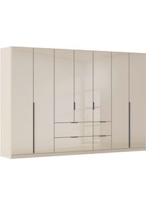Dreht&uuml;renschrank OTTO HOME "Kleiderschrank Kleiderschr&auml;nke Schrank Garderobe AGORDO mit Glasfront", beige, glas beige (champagner), B:315cm H:229cm T:54cm, Holzwerkstoff, Schr&auml;nke, Dreht&uuml;renschrank, mit Au&szlig;enschubk&auml;sten, in 7 Breiten und 2 H&ouml;hen MADE IN GERMANY